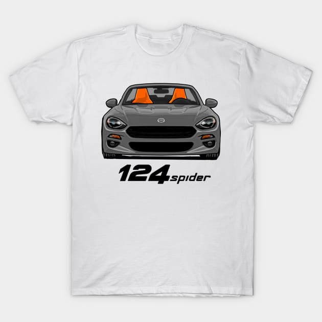 Fiat 124 Spider - Grey T-Shirt by Woreth